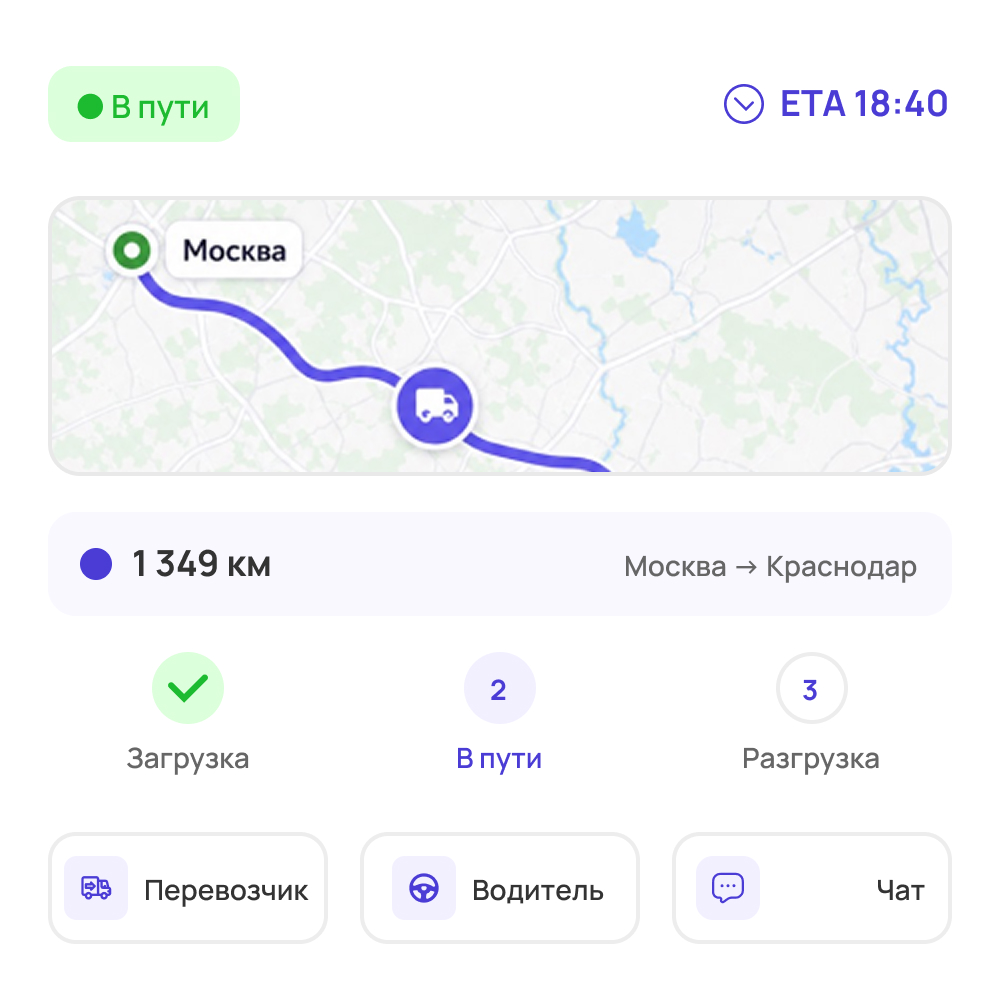 Отслеживание перевозки заказчиком